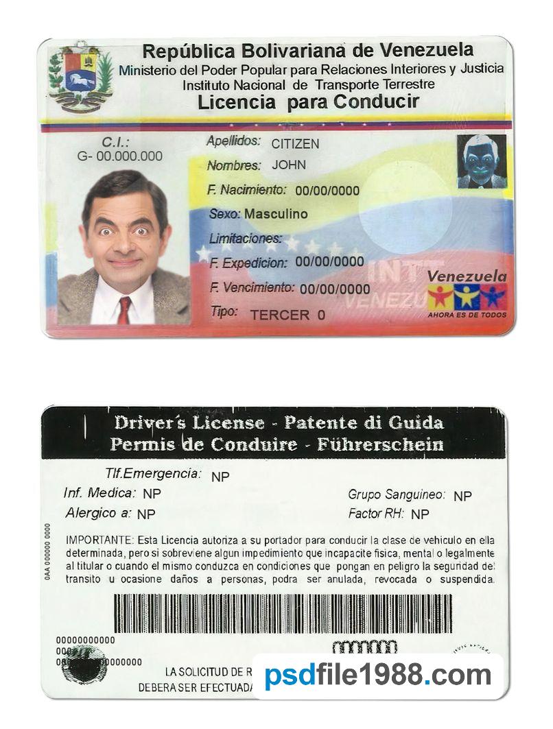 Venezuela Driving License